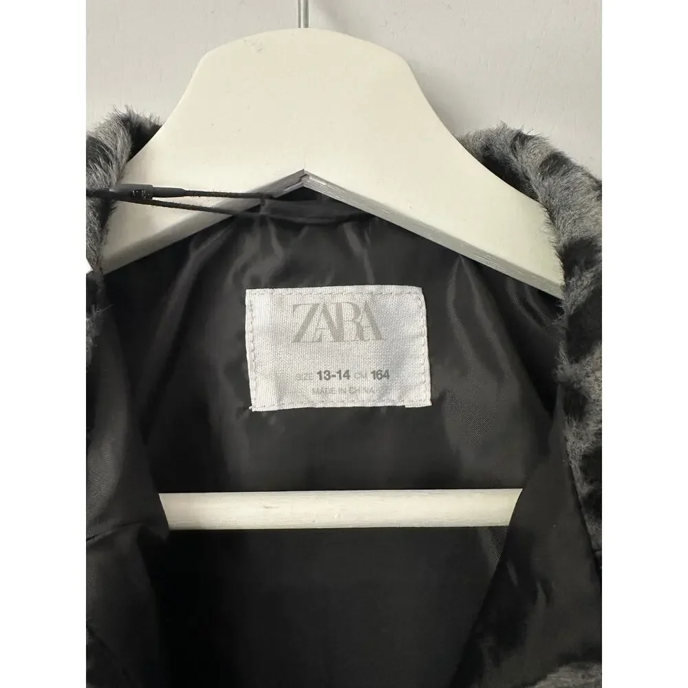 Zara Leopard Fleece  Shacket Jacket size 13-14 (girls)